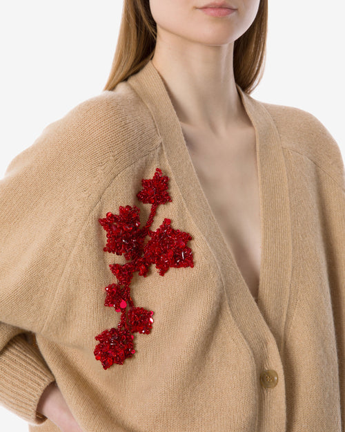 Embroidered cashmere cardigan