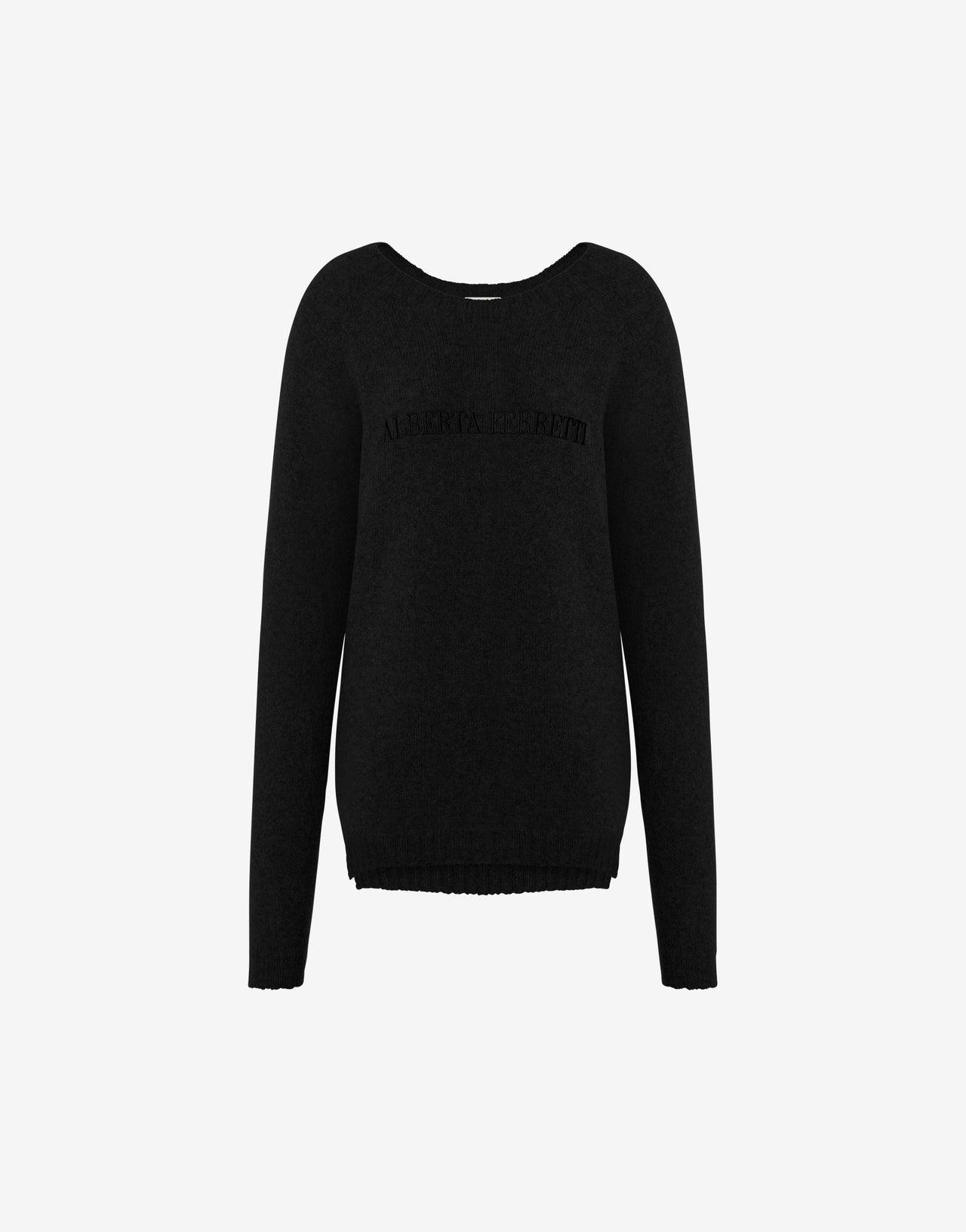 Logo-Kaschmir-Pullover Schwarz Alberta Ferretti Boutique Online 1