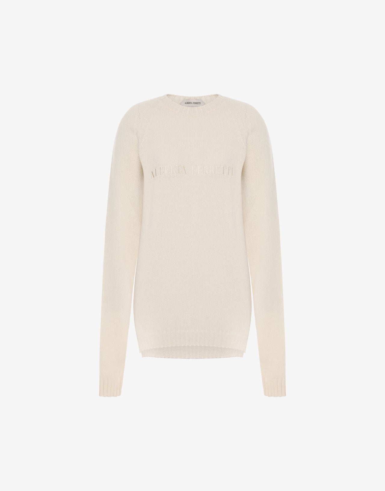 Logo cashmere sweater Ivory Alberta Ferretti Boutique Online 1