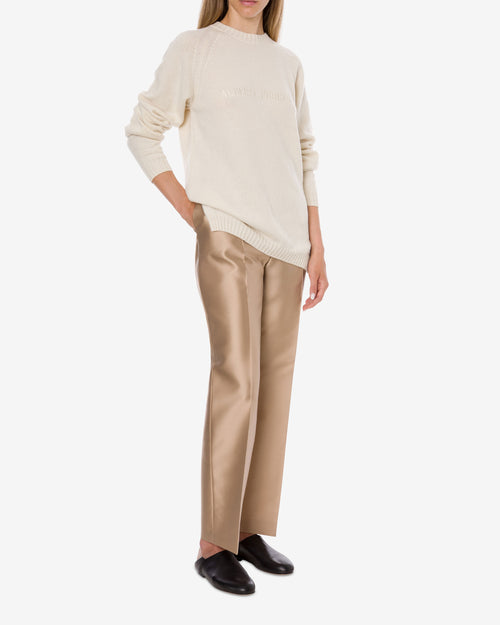 Logo cashmere sweater Ivory Alberta Ferretti Boutique Online 1