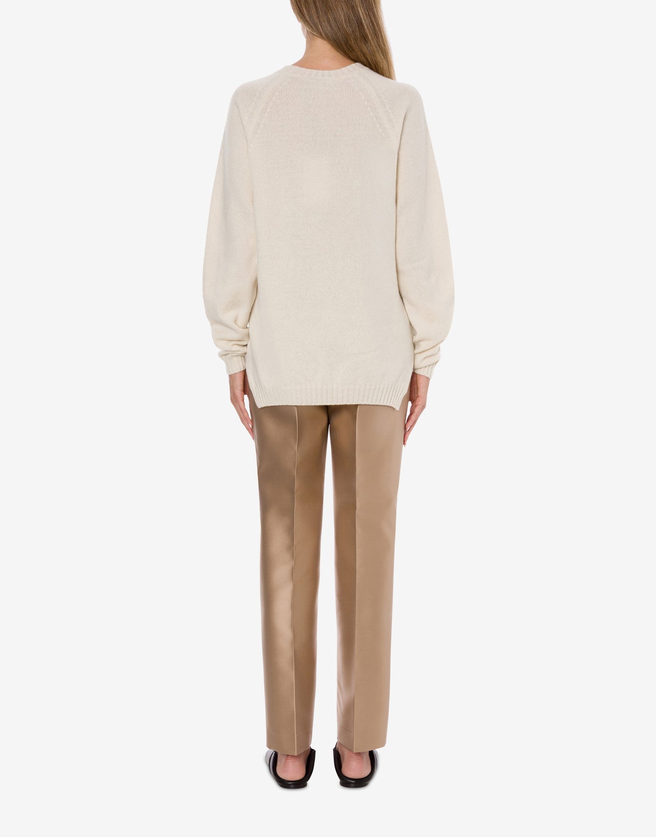 Logo cashmere sweater Ivory Alberta Ferretti Boutique Online 3