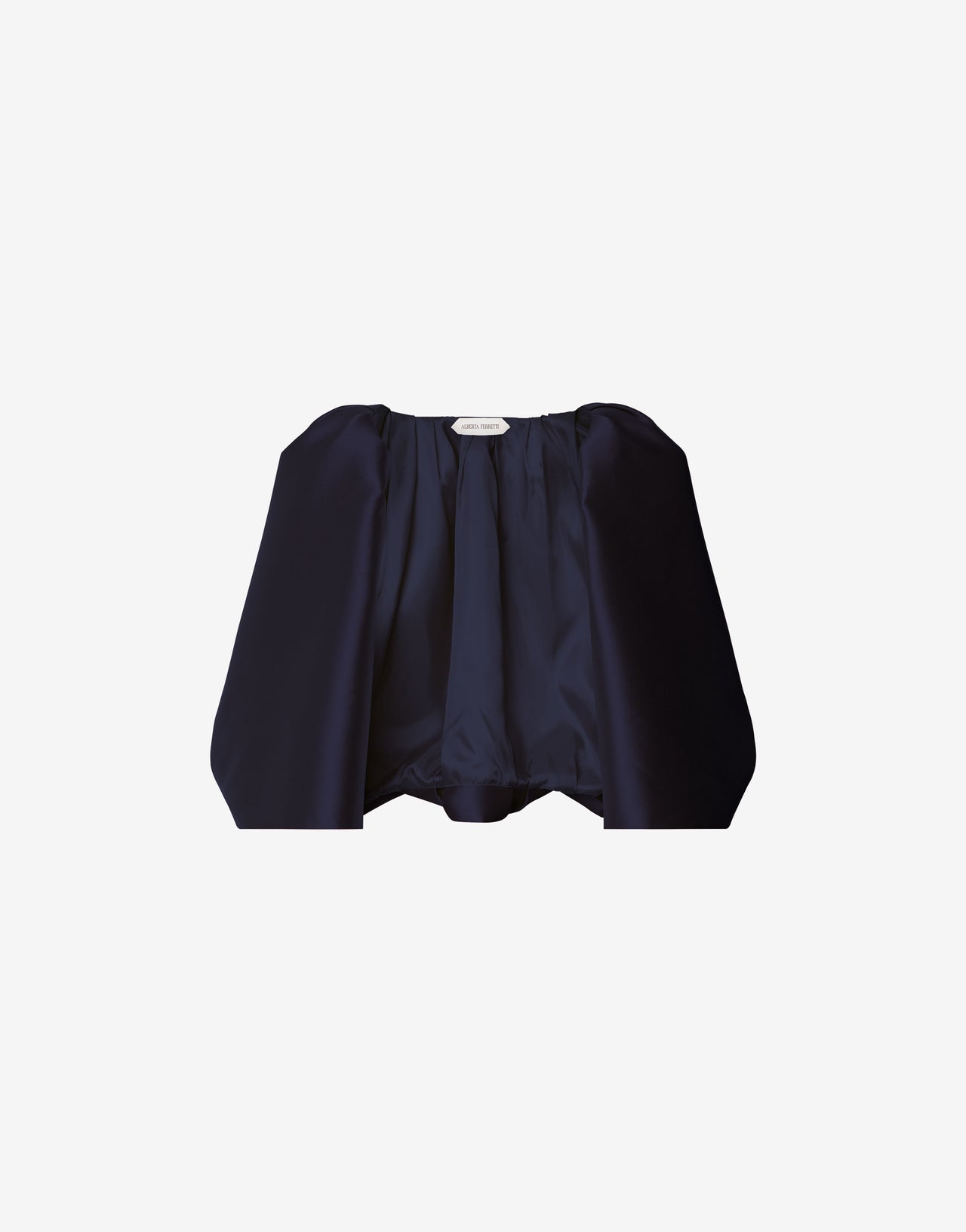 Puff sleeves mikado cape Blue Alberta Ferretti Boutique Online 1