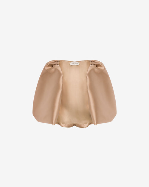 Puff sleeves mikado cape Beige Alberta Ferretti Boutique Online 0