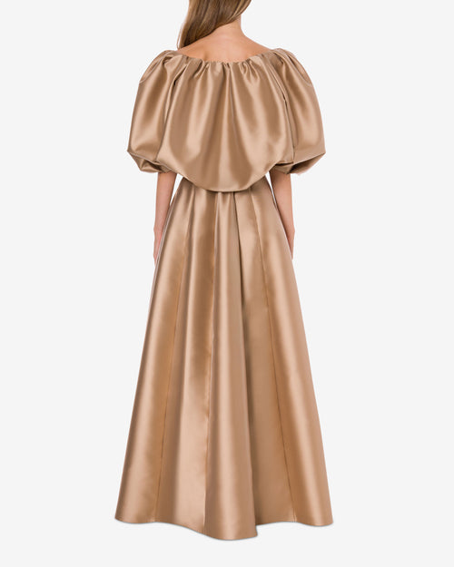 Puff sleeves mikado cape