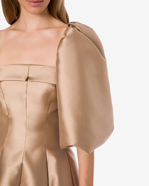 Puff sleeves mikado cape