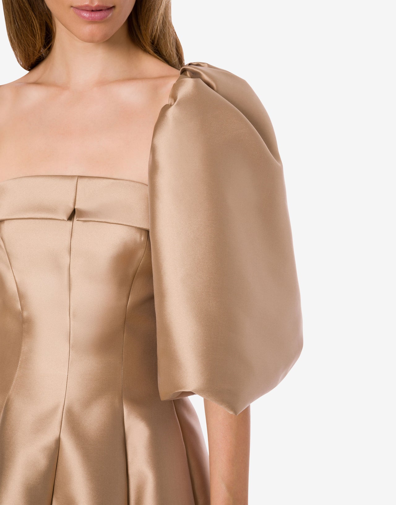 Puff sleeves mikado cape 米色 Alberta Ferretti Boutique Online 4