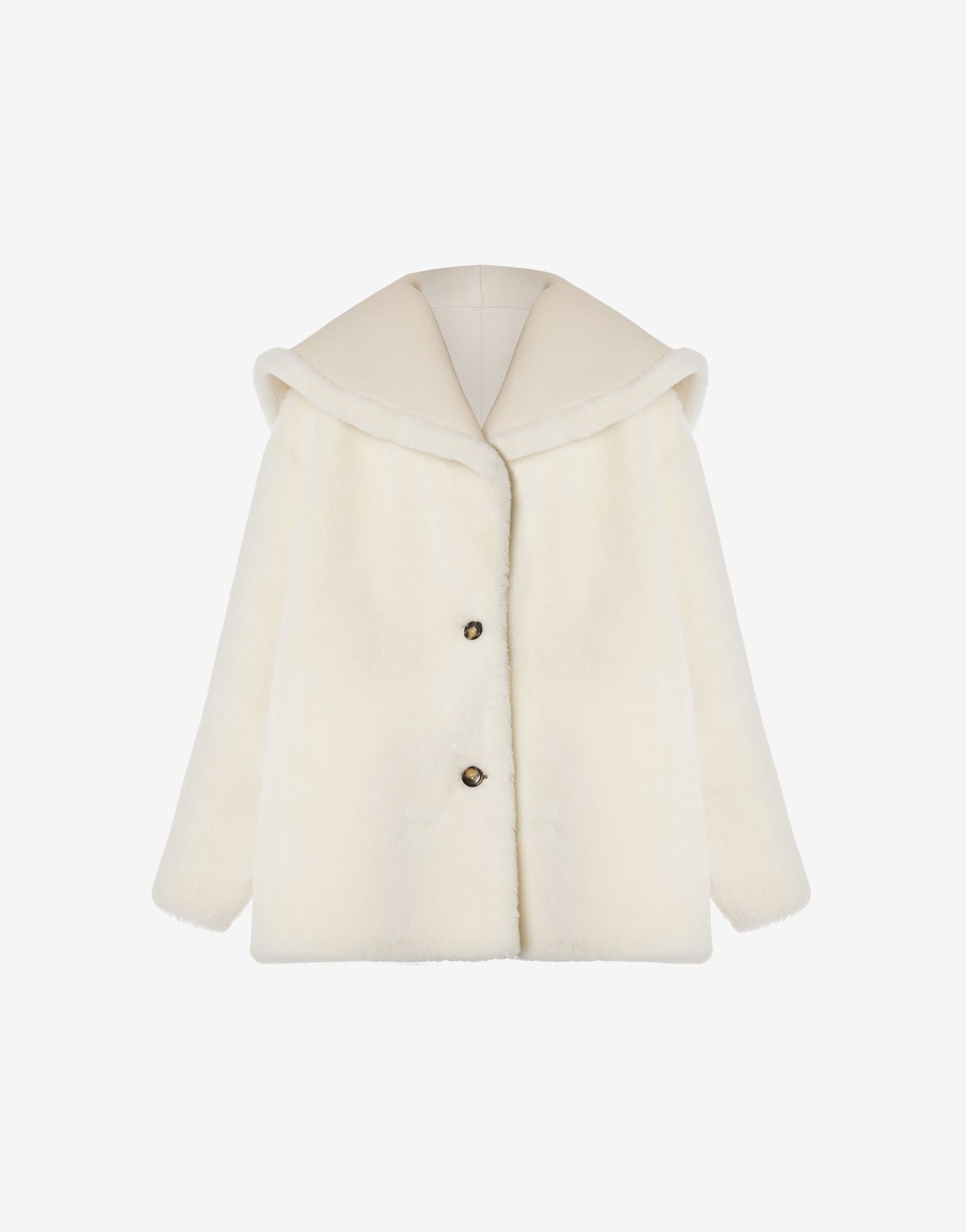 Giacca Reversibile in Shearling con Cappuccio 白色 Alberta Ferretti Boutique Online 1