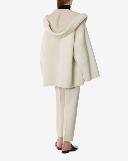 Reversible Shearling Jacket with Hood
