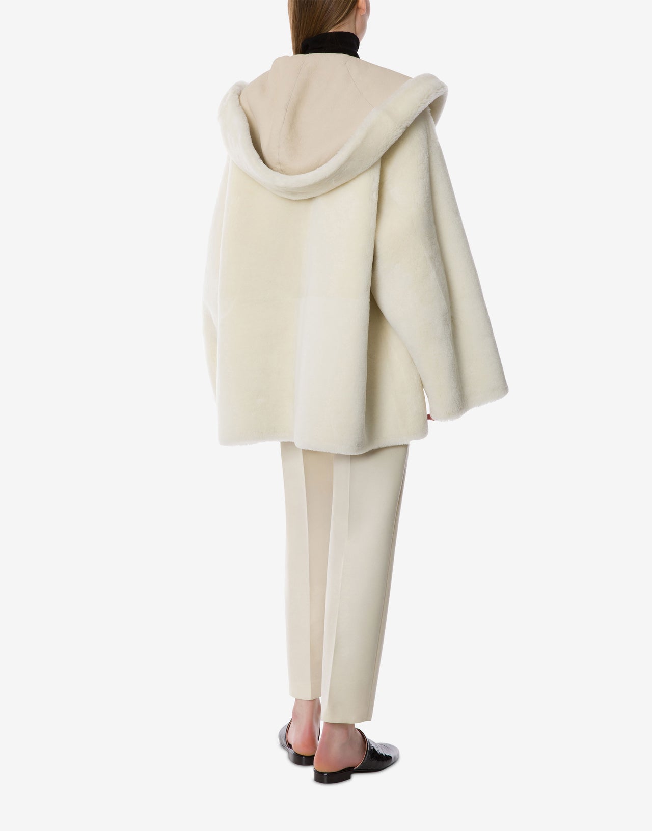 Giacca Reversibile in Shearling con Cappuccio 白色 Alberta Ferretti Boutique Online 3