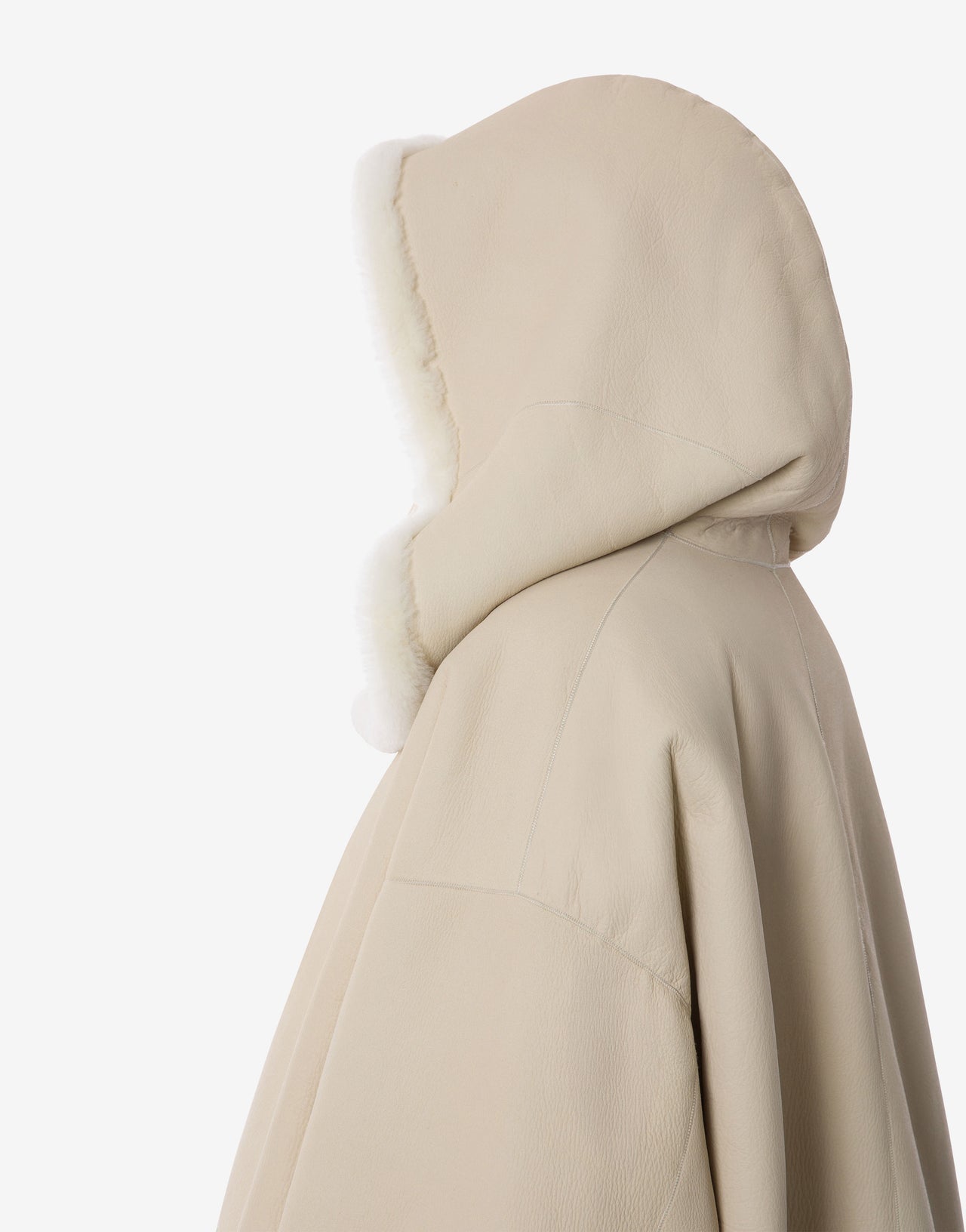 Giacca Reversibile in Shearling con Cappuccio 白色 Alberta Ferretti Boutique Online 4