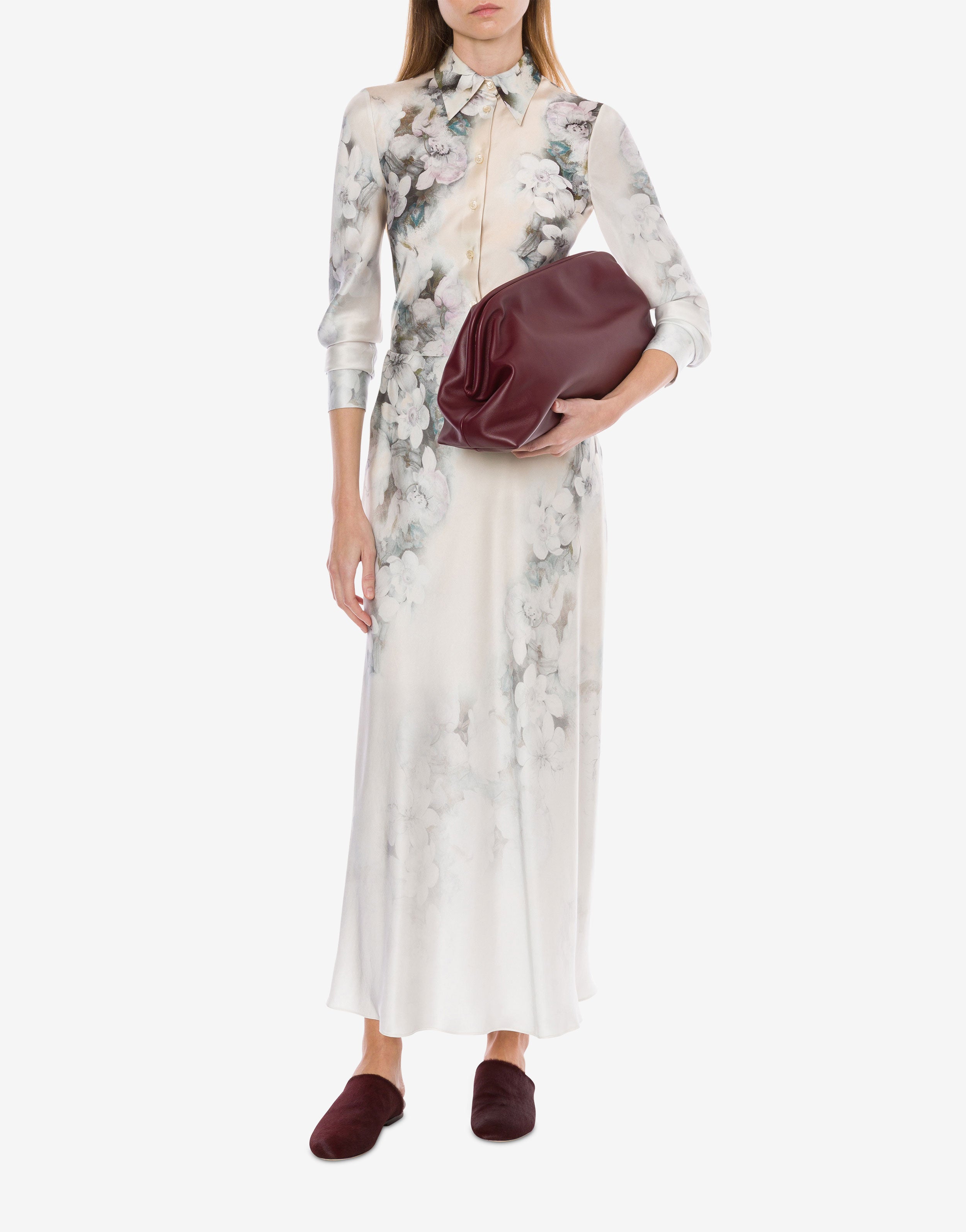 Long skirt in satin with degrade' print | Alberta Ferretti