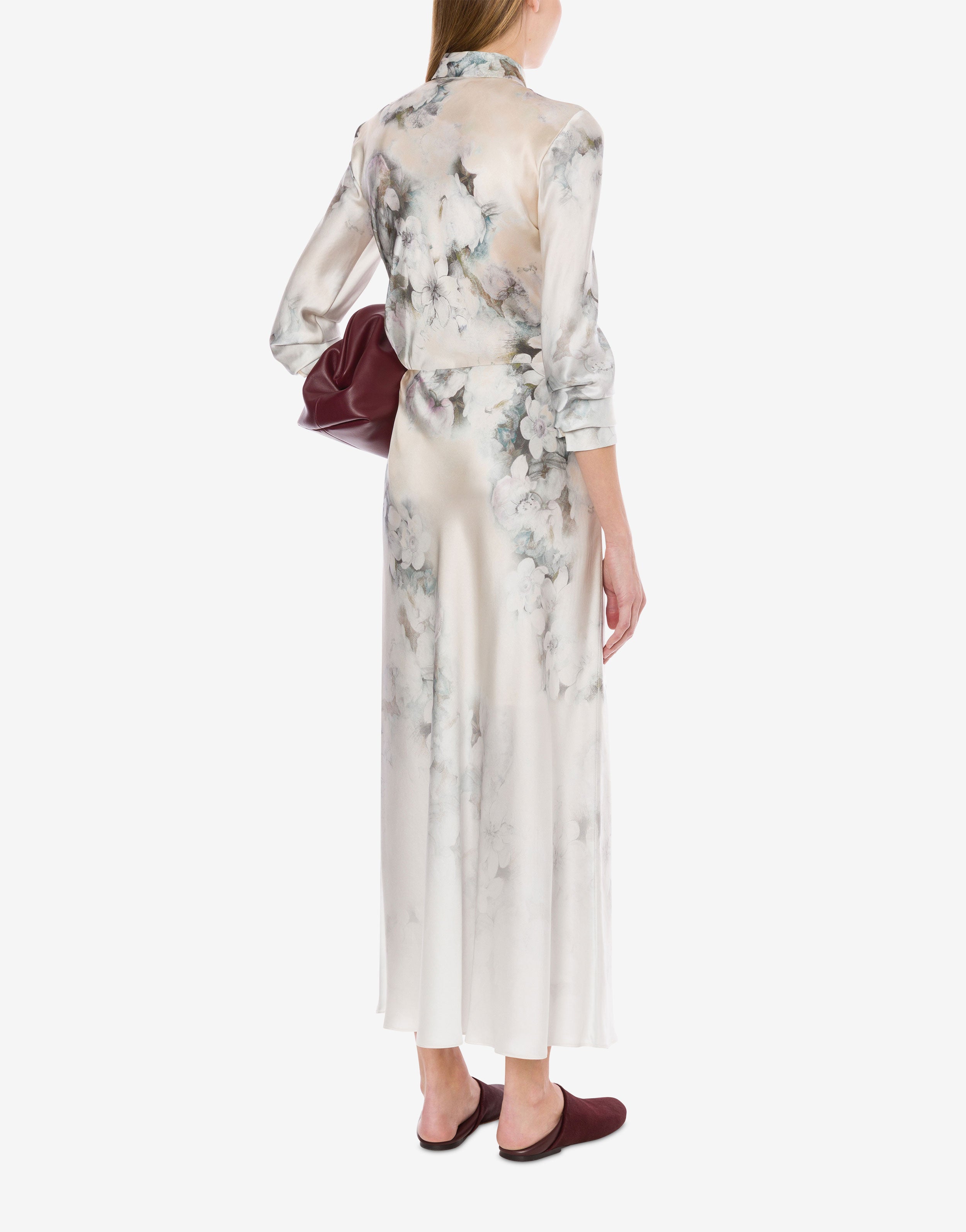 Long skirt in satin with degrade' print | Alberta Ferretti