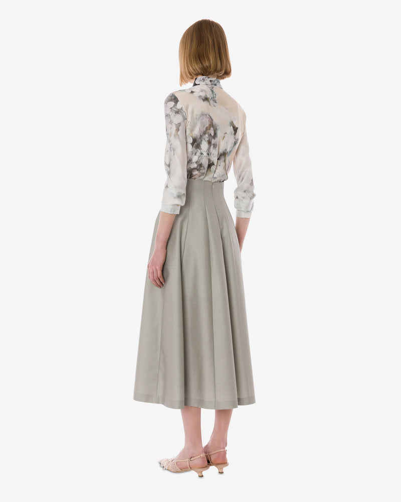 Midi skirt in wool and silk Grey Alberta Ferretti Boutique Online 1
