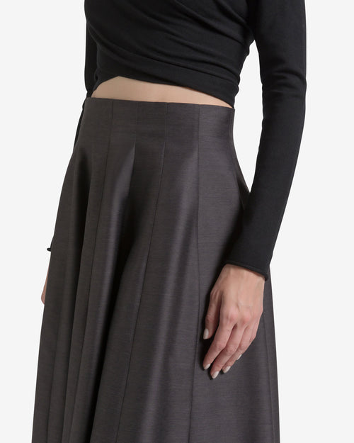 Midi skirt in wool and silk
