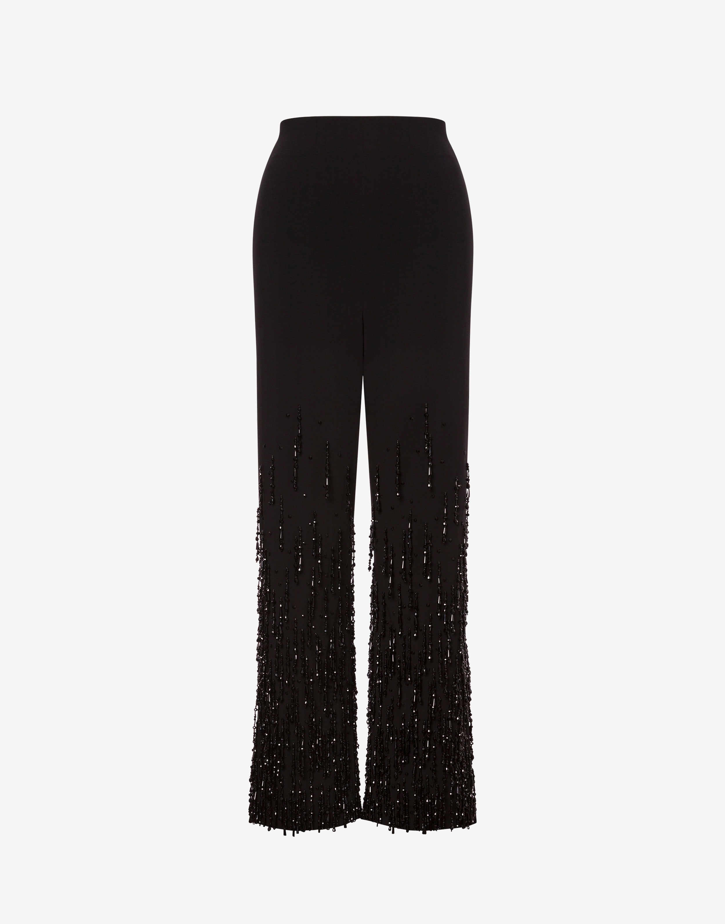 Trousers in stretch wool with beaded fringes | Alberta Ferretti