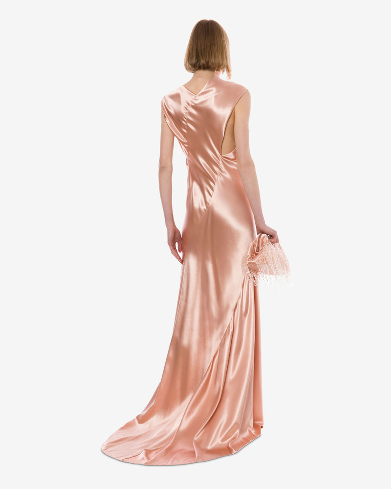 Asymmetrical long satin dress Pink Alberta Ferretti Boutique Online 1