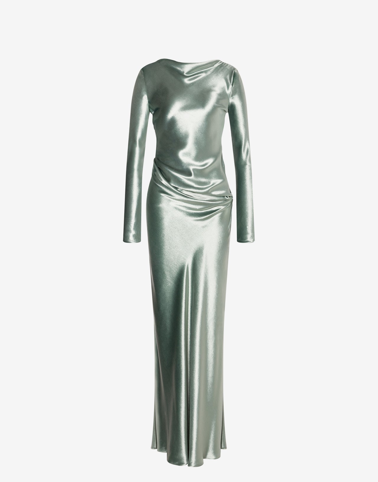 Robe longue en velours brillant Vert Alberta Ferretti Boutique Online 1