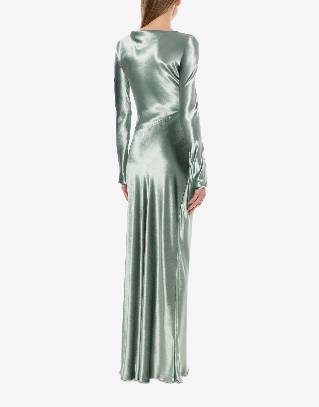 Robe longue en velours brillant Vert Alberta Ferretti Boutique Online 3