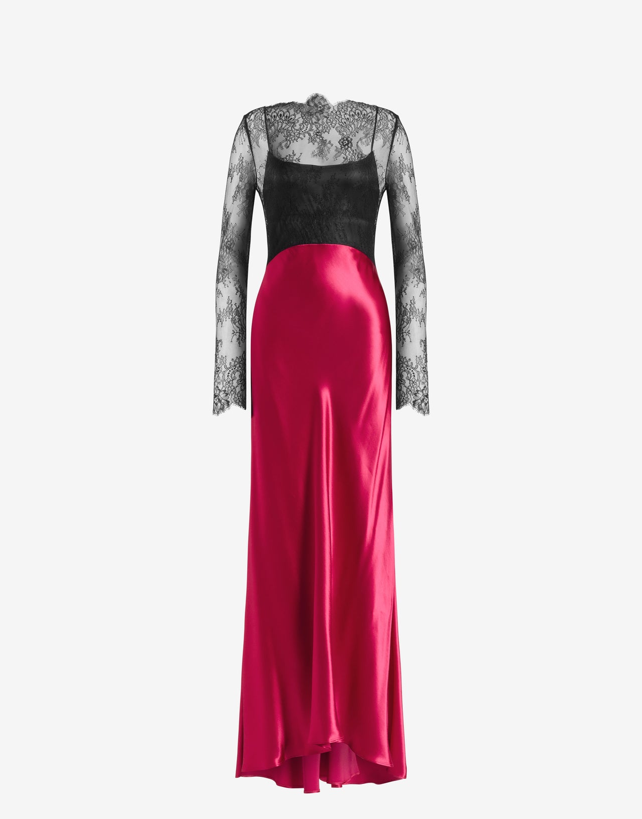 Glänzendes Kleid aus Satin und Spitze Pink Alberta Ferretti Boutique Online 1