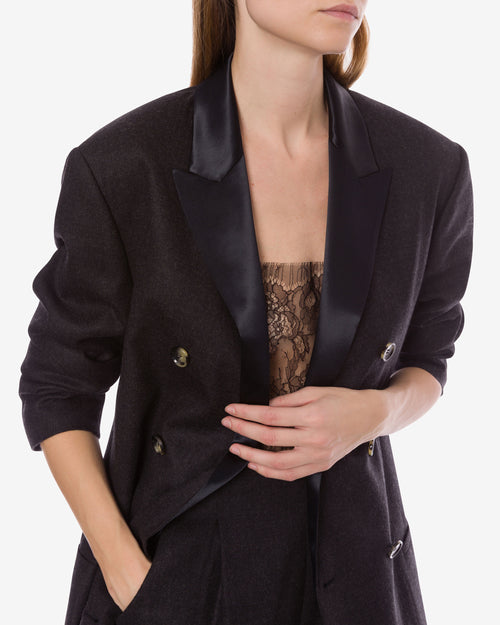 Lightweight double-breasted wool blazer