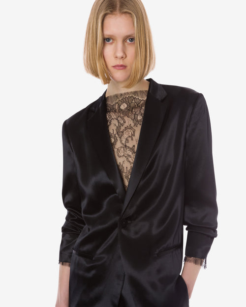 Blazer in glossy satin