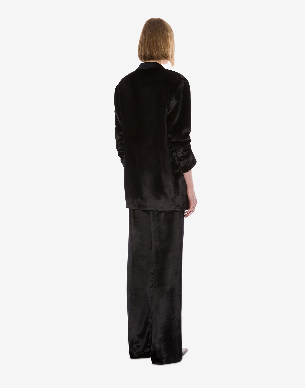 Blazer de terciopelo con doble botonadura brillante Negro Alberta Ferretti Boutique Online 3