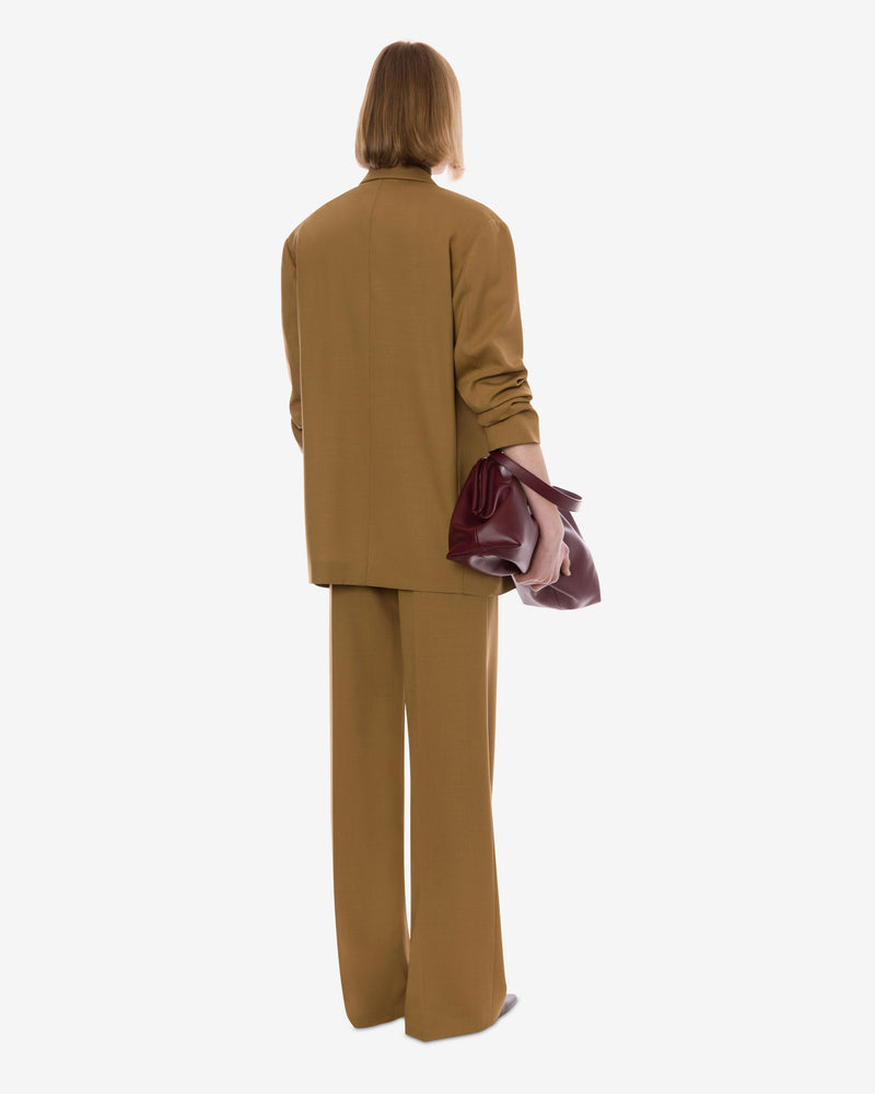 Double-breasted blazer in tropical wool Brown Alberta Ferretti Boutique Online 1