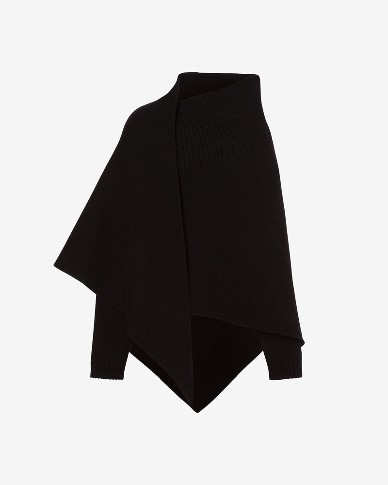 Cape in merino wool and cashmere Black Alberta Ferretti Boutique Online 0