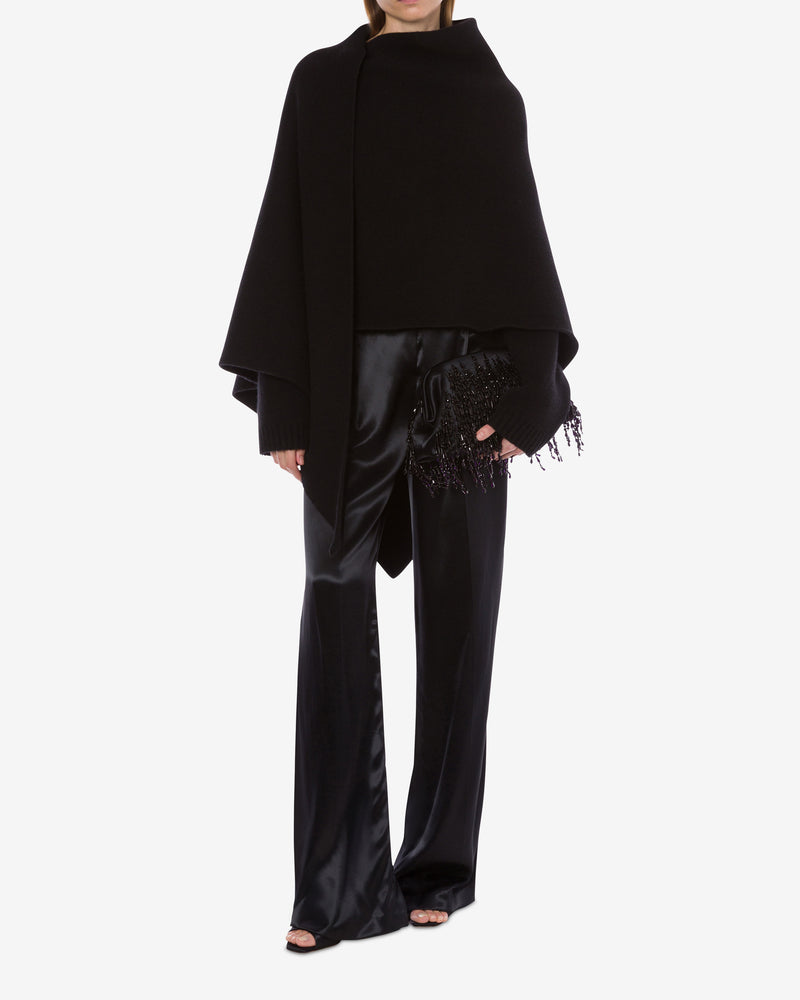 Cape in merino wool and cashmere Black Alberta Ferretti Boutique Online 1