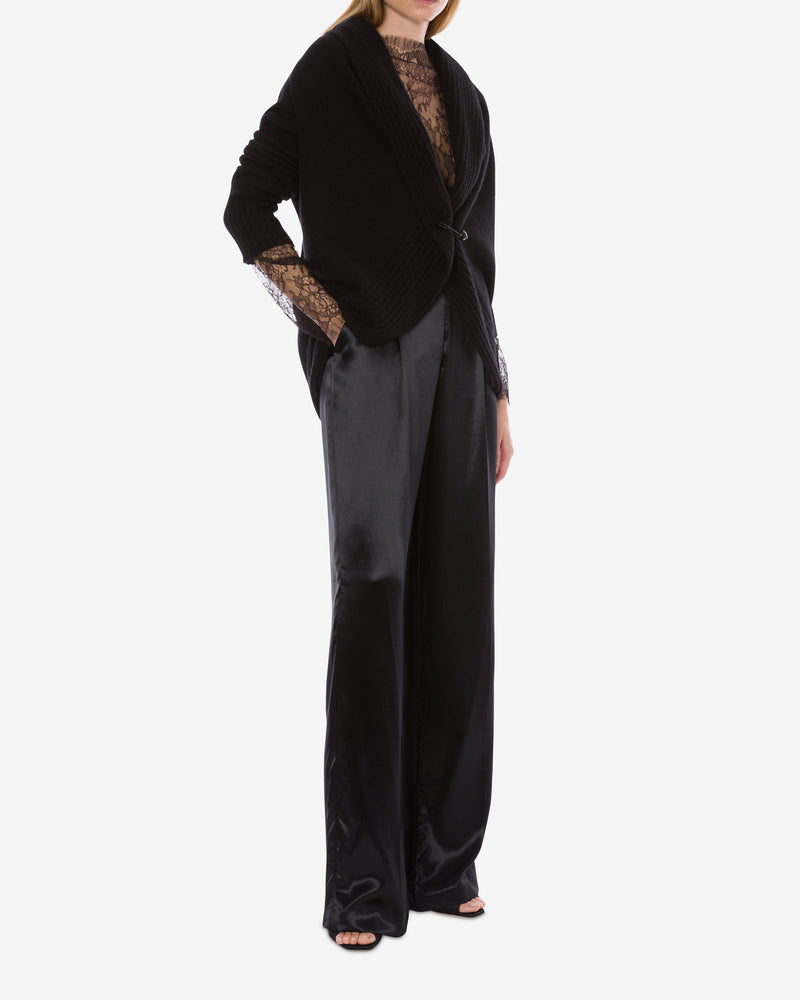 Cardigan in merino wool and cashmere Black Alberta Ferretti Boutique Online 1