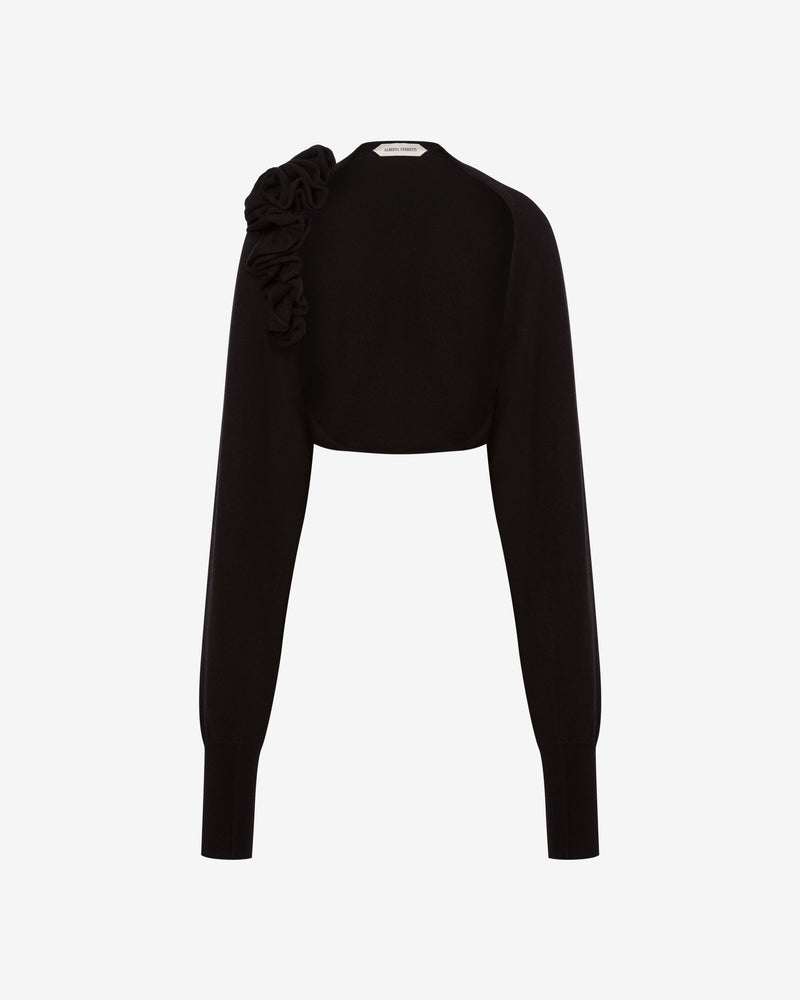 Bolero in merino wool, silk and cashmere Black Alberta Ferretti Boutique Online 0