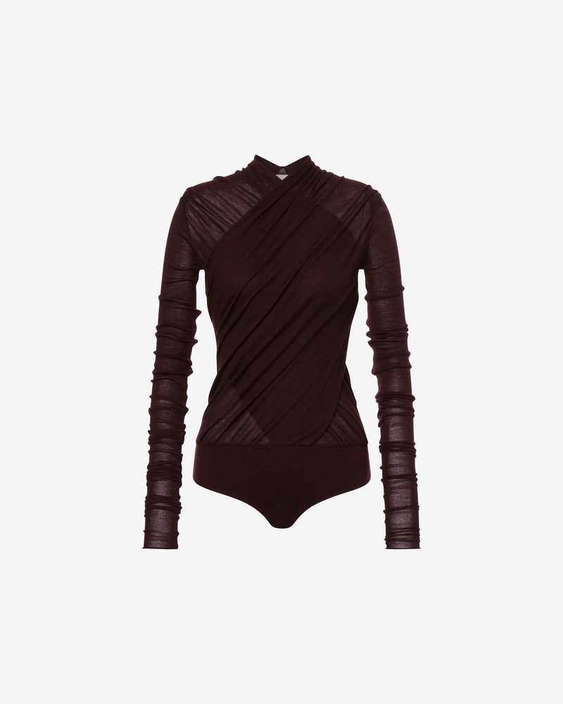 Bodysuit in pure extra-light merino wool Bordeaux Alberta Ferretti Boutique Online 0