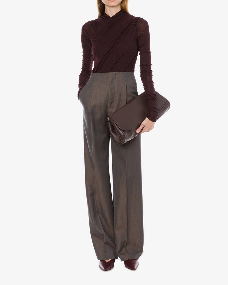 Bodysuit in pure extra-light merino wool Bordeaux Alberta Ferretti Boutique Online 1