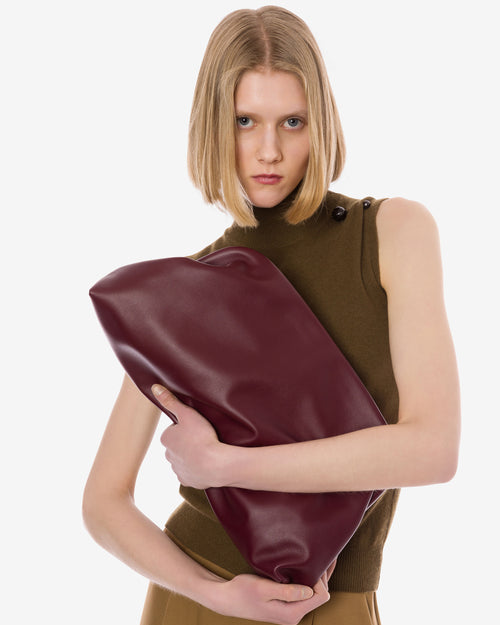 Maxi clutch in nappa leather Brown Alberta Ferretti Boutique Online 0