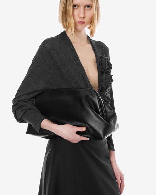 Maxi clutch in nappa leather