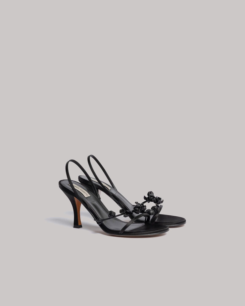 Sandals with flowers Black Alberta Ferretti Boutique Online 0