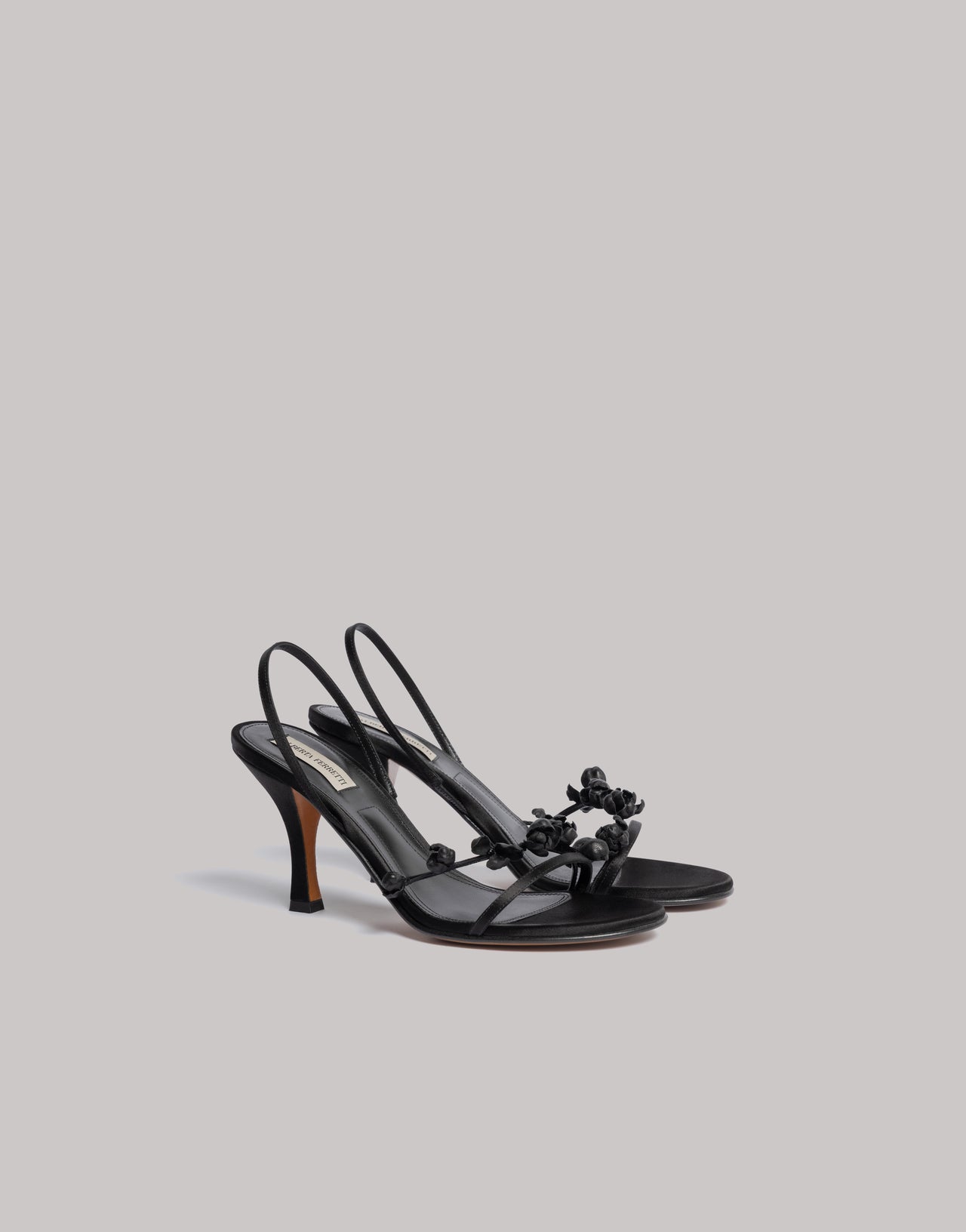 Sandals with flowers Black Alberta Ferretti Boutique Online 1