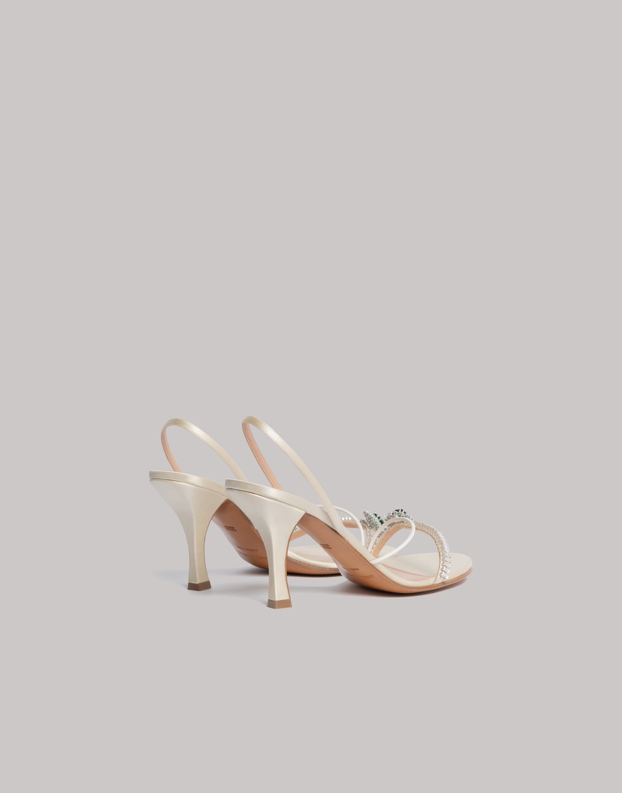 Sandali in raso con cristalli Bianco Alberta Ferretti Boutique Online 3