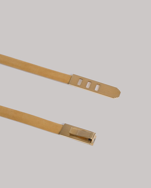 Suede belt with gold buckle Beige Alberta Ferretti Boutique Online 1
