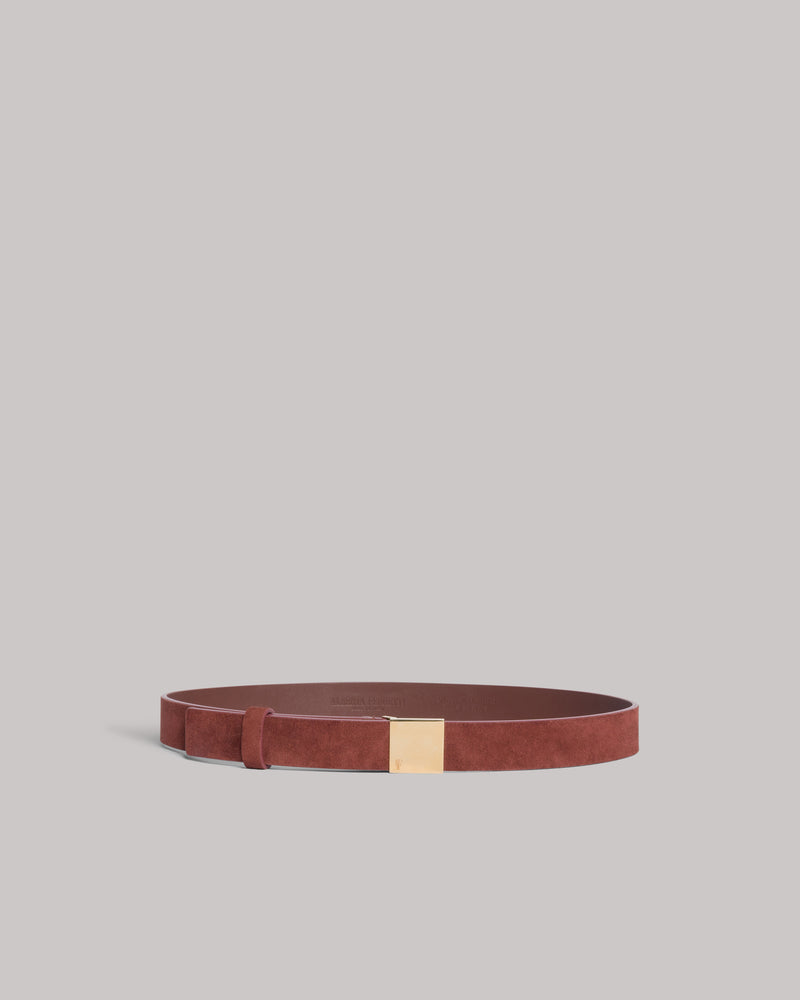Suede belt with gold buckle Brown Alberta Ferretti Boutique Online 0