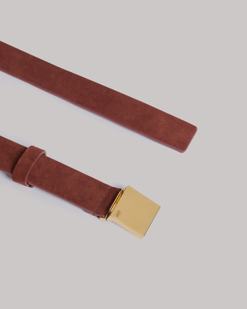 Suede belt with gold buckle Brown Alberta Ferretti Boutique Online 1