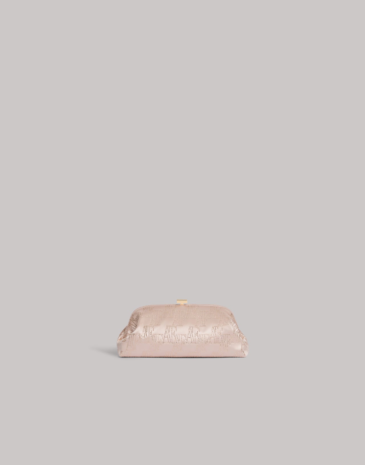 Clutchbag aus Satin mit strassbesetztem AF-Monogramm Pink Alberta Ferretti Boutique Online 2