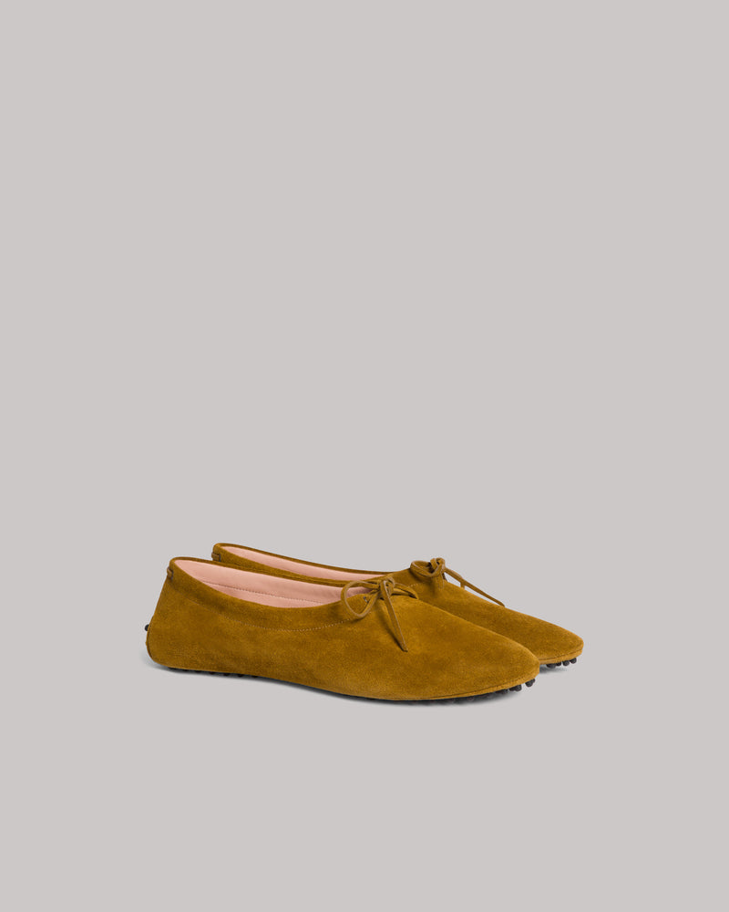 Mocassins en cuir suédé Beige Alberta Ferretti Boutique Online 0