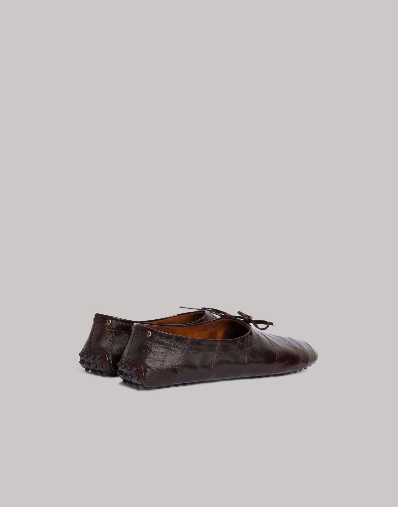 Loafer in pelle di anguilla Marrone Alberta Ferretti Boutique Online 3