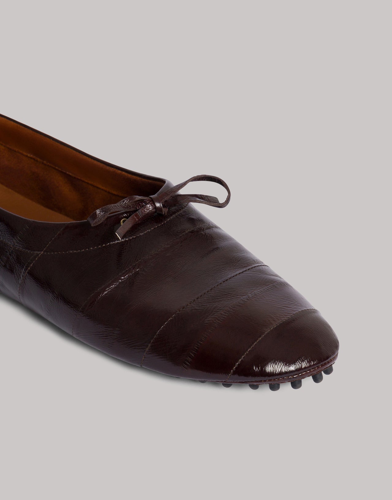 Loafer in pelle di anguilla Marrone Alberta Ferretti Boutique Online 4