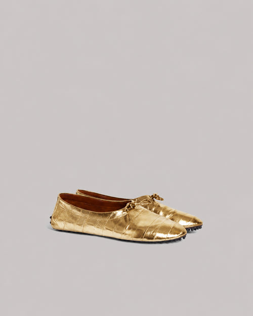Mocassins en cuir d'anguille Or Alberta Ferretti Boutique Online 0