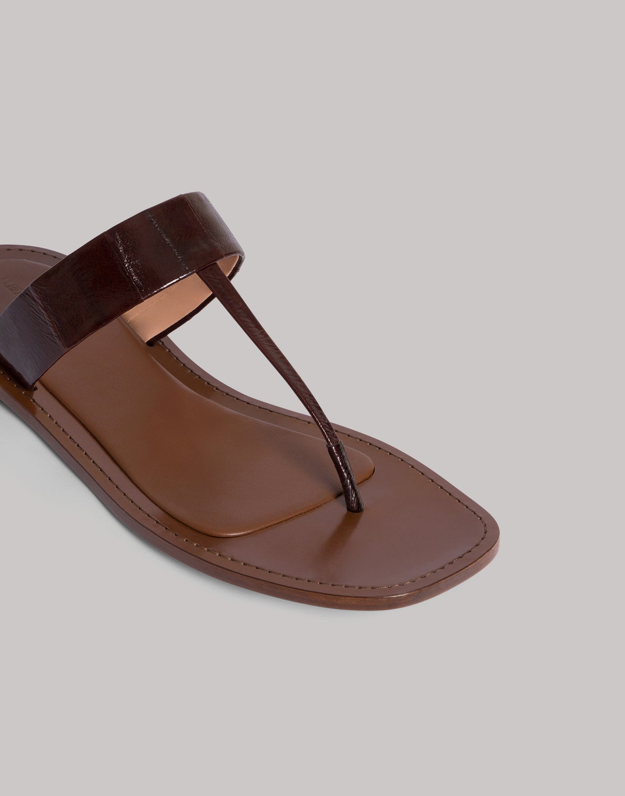 Sandalia plana de piel de anguila Marrón Alberta Ferretti Boutique Online 4