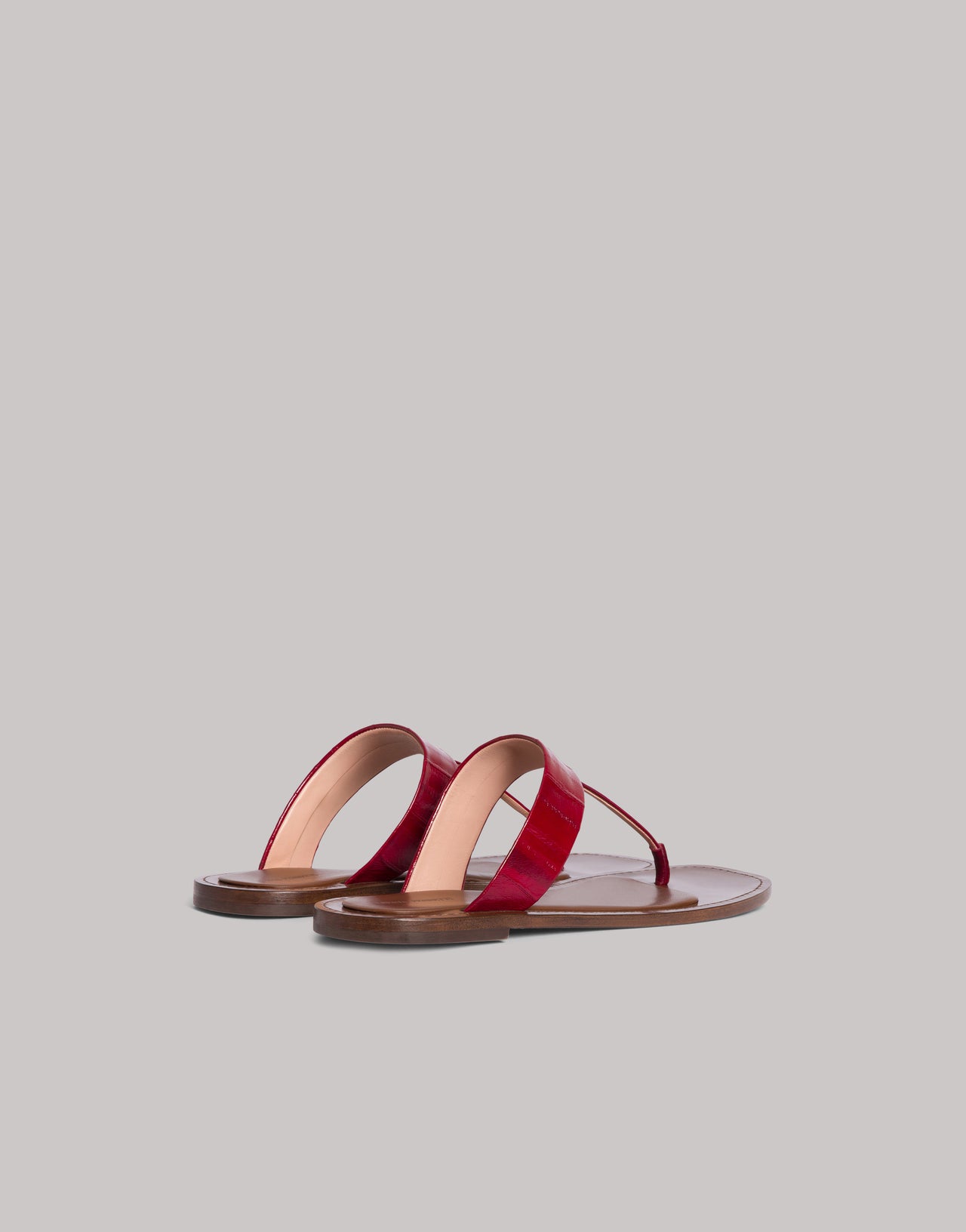 Sandalia plana de piel de anguila Rojo Alberta Ferretti Boutique Online 2