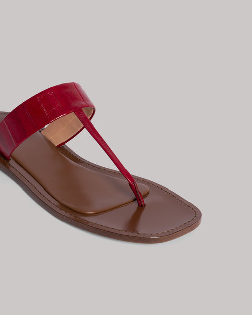 Sandalia plana de piel de anguila