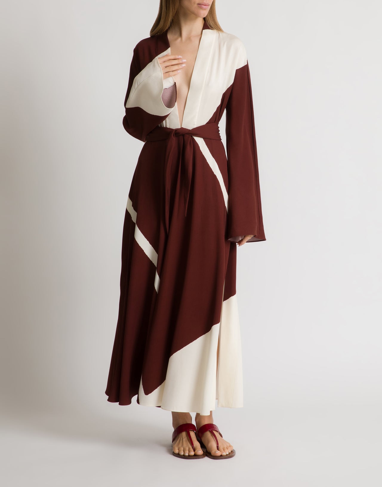 Sandalia plana de piel de anguila Rojo Alberta Ferretti Boutique Online 4